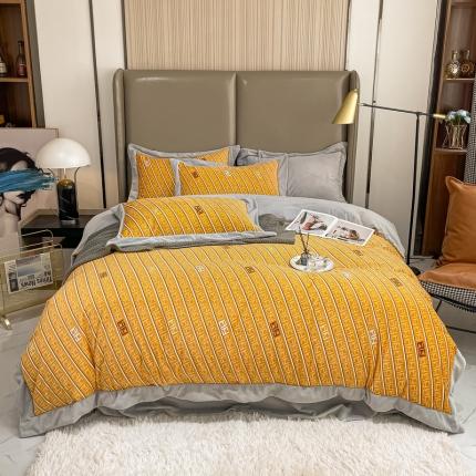 91家纺网 家纺一手货源 找家纺 （总）米奈 2021新款高克重婴儿绒印花四件套