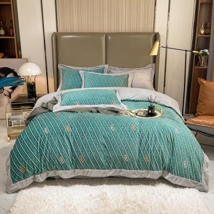 91家纺网 家纺一手货源 找家纺 （总）米奈 2021新款高克重婴儿绒印花四件套