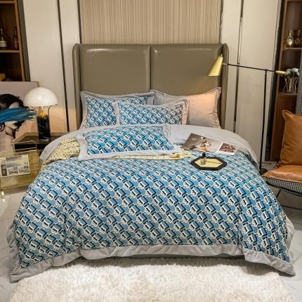 91家纺网 家纺一手货源 找家纺 （总）米奈 2021新款高克重婴儿绒印花四件套