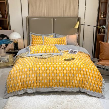 91家纺网 家纺一手货源 找家纺 （总）米奈 2021新款高克重婴儿绒印花四件套