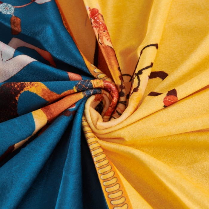 91家纺网 家纺一手货源 找家纺 ds生活馆2021新款奢系列数码印花水晶绒牛奶绒四件套 伯爵