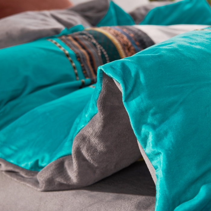 91家纺网 家纺一手货源 找家纺 ds生活馆2021新款奢系列数码印花水晶绒牛奶绒四件套 海洋之星