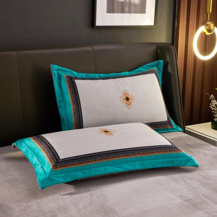 91家纺网 家纺一手货源 找家纺 ds生活馆2021新款奢系列数码印花水晶绒牛奶绒四件套 海洋之星