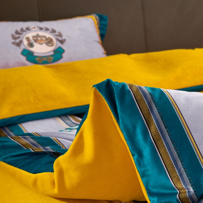 91家纺网 家纺一手货源 找家纺 ds生活馆2021新款奢系列数码印花水晶绒牛奶绒四件套 恋曲