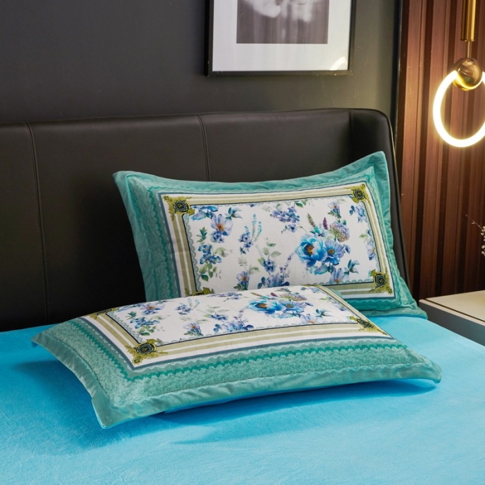 91家纺网 家纺一手货源 找家纺 ds生活馆2021新款奢系列数码印花水晶绒牛奶绒四件套 漫漫花开