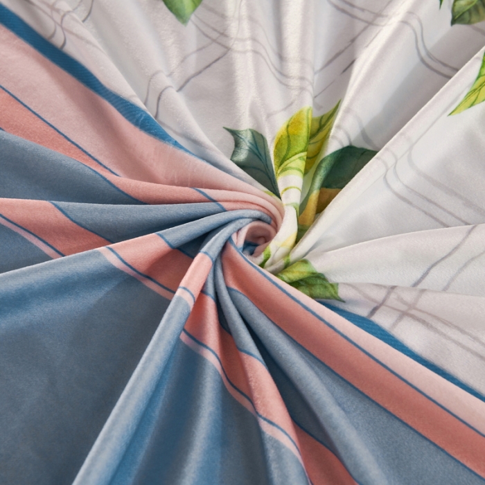 91家纺网 家纺一手货源 找家纺 ds生活馆2021新款奢系列数码印花水晶绒牛奶绒四件套 清香幽梦