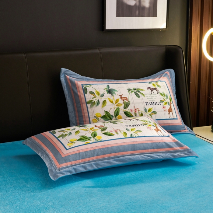 91家纺网 家纺一手货源 找家纺 ds生活馆2021新款奢系列数码印花水晶绒牛奶绒四件套 清香幽梦