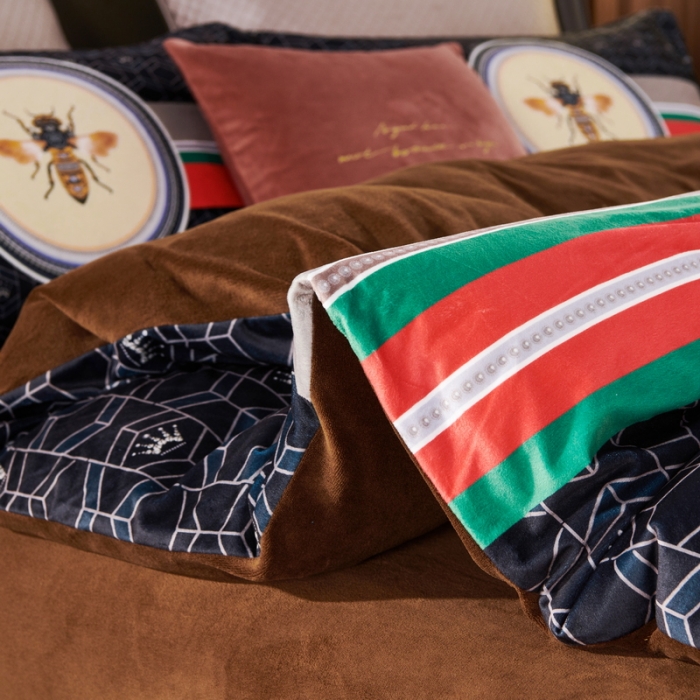 91家纺网 家纺一手货源 找家纺 ds生活馆2021新款奢系列数码印花水晶绒牛奶绒四件套 约瑟