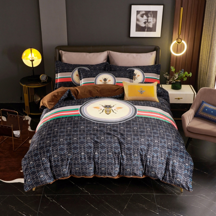 91家纺网 家纺一手货源 找家纺 ds生活馆2021新款奢系列数码印花水晶绒牛奶绒四件套 约瑟