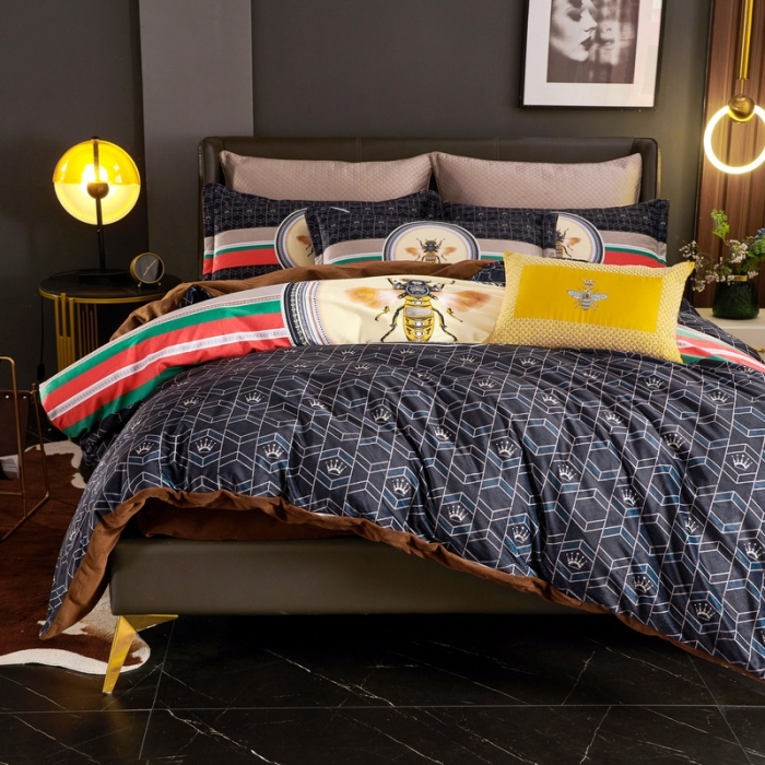 91家纺网 家纺一手货源 找家纺 ds生活馆2021新款奢系列数码印花水晶绒牛奶绒四件套 约瑟