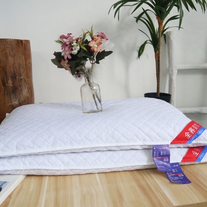 91家纺网 家纺一手货源 找家纺 伟邦2020新款60全棉贡缎全荞麦枕芯一个