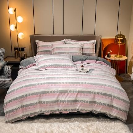 91家纺网 家纺一手货源 找家纺 （总）米莱家纺 2021新款轻奢风加厚保暖牛奶绒四件套