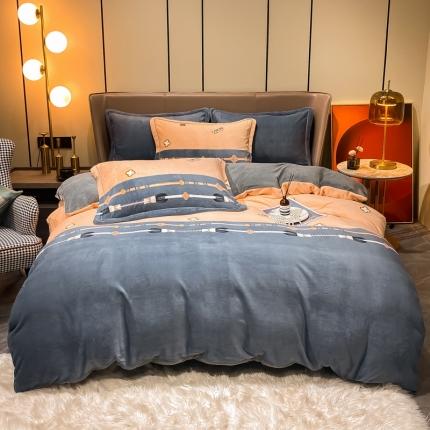 91家纺网 家纺一手货源 找家纺 （总）米莱家纺 2021新款轻奢风加厚保暖牛奶绒四件套