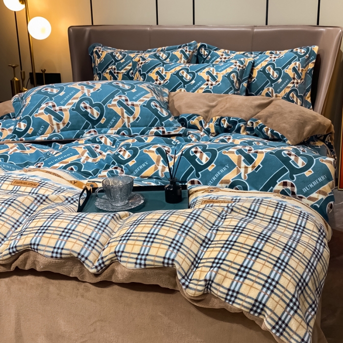 91家纺网 家纺一手货源 找家纺 （总）米莱家纺 2021新款轻奢风加厚保暖牛奶绒四件套