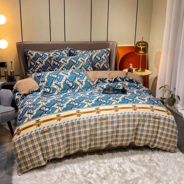 91家纺网 家纺一手货源 找家纺 （总）米莱家纺 2021新款轻奢风加厚保暖牛奶绒四件套