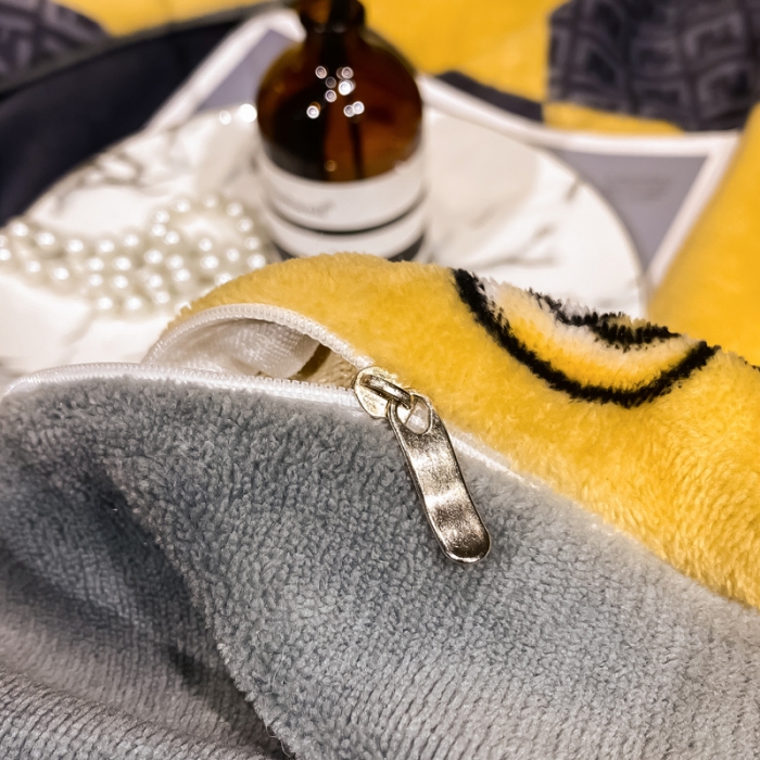 91家纺网 家纺一手货源 找家纺 米莱家纺 2021新款轻奢风加厚保暖牛奶绒四件套 菱形世界  黄