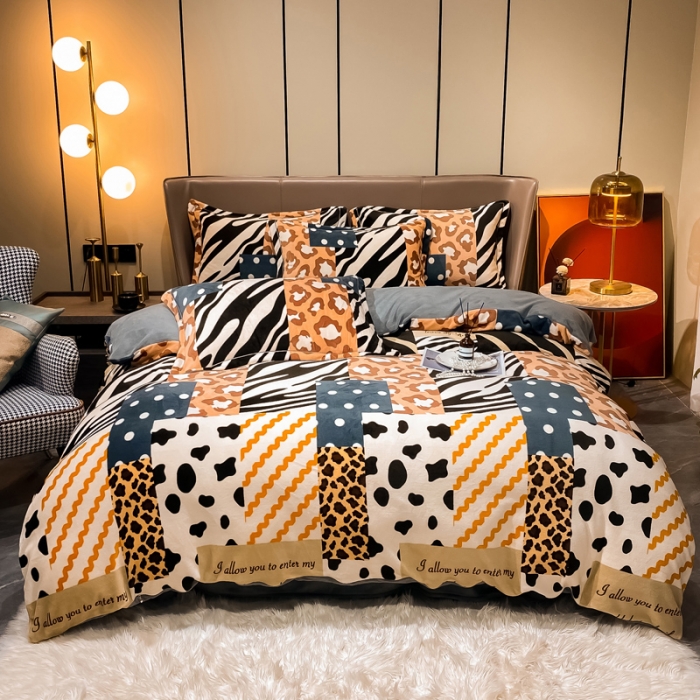 91家纺网 家纺一手货源 找家纺 米莱家纺 2021新款轻奢风加厚保暖牛奶绒四件套 罗马情怀