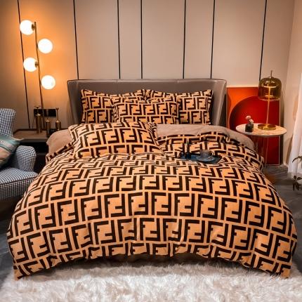 米莱家纺 2021新款轻奢风加厚保暖牛奶绒四件套 女神密码