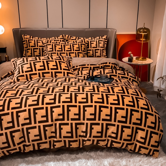 91家纺网 家纺一手货源 找家纺 米莱家纺 2021新款轻奢风加厚保暖牛奶绒四件套 女神密码