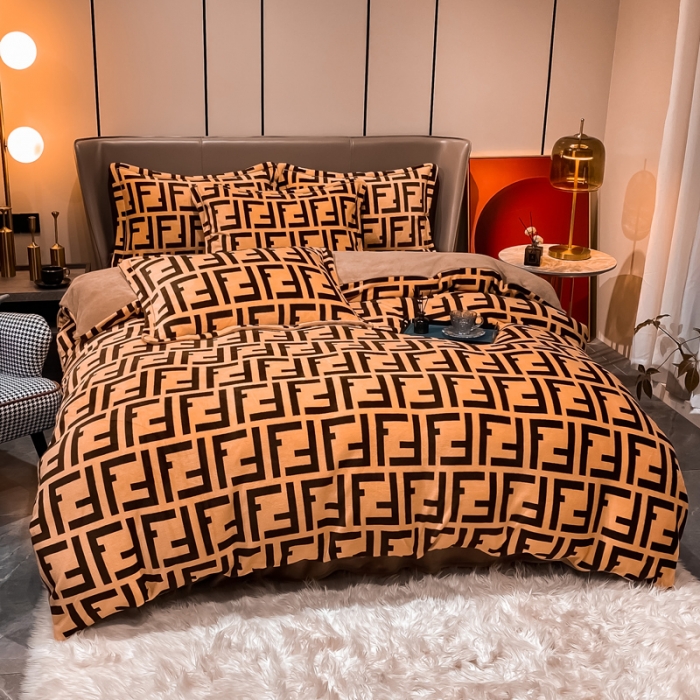 91家纺网 家纺一手货源 找家纺 米莱家纺 2021新款轻奢风加厚保暖牛奶绒四件套 女神密码