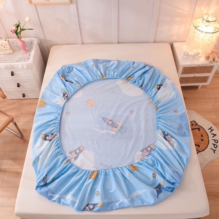 91家纺网 家纺一手货源 找家纺 八十八家纺  2023新款全棉单层款单品床笠 太空之旅