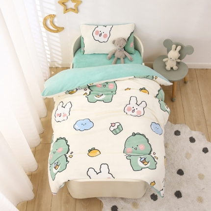 91家纺网 家纺一手货源 找家纺 (总）A类牛奶绒幼儿园被子三件套儿童宝宝午睡套件含芯六件套