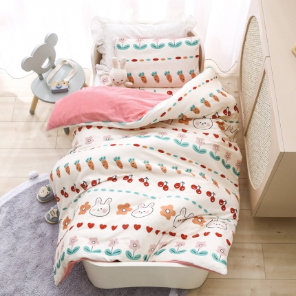 91家纺网 家纺一手货源 找家纺 (总）A类牛奶绒幼儿园被子三件套儿童宝宝午睡套件含芯六件套