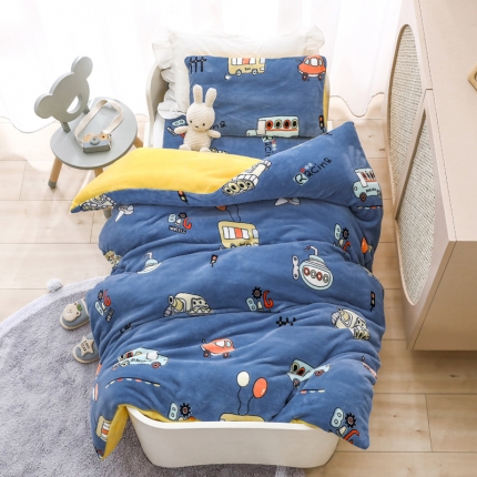 91家纺网 家纺一手货源 找家纺 (总）A类牛奶绒幼儿园被子三件套儿童宝宝午睡套件含芯六件套