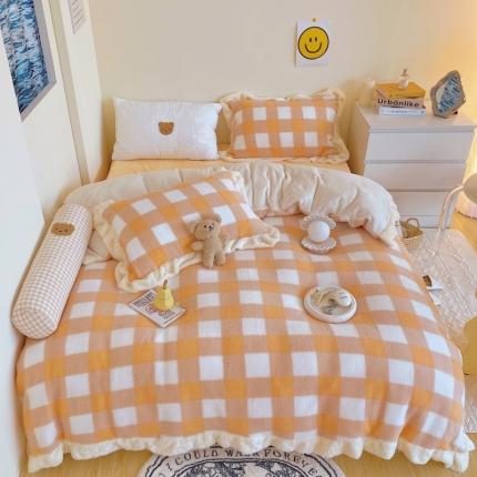 顾里家纺 新款A版泰迪羊羔绒B版牛奶绒ins风韩国四件套 韩格