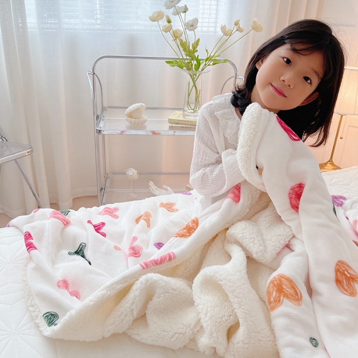 91家纺网 家纺一手货源 找家纺 顾里家纺 2021新款ins网红少女心暖肤羊羔绒毯 少女心