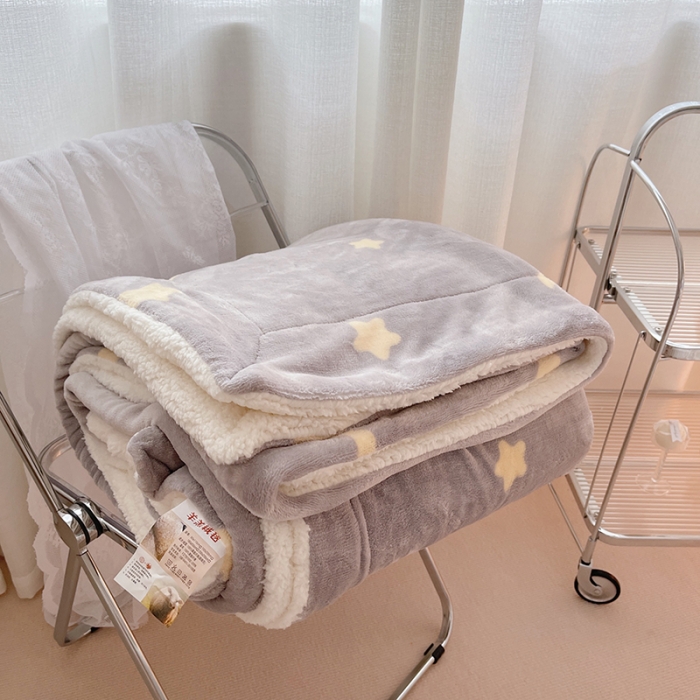 91家纺网 家纺一手货源 找家纺 顾里家纺 2021新款ins网红少女心暖肤羊羔绒毯 星空