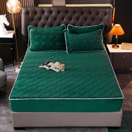 91家纺网 家纺一手货源 找家纺 （总）八十八家纺 2021新款牛奶绒刺绣小蜜蜂夹棉床笠