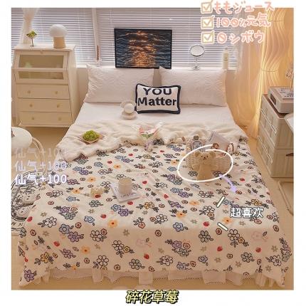 91家纺网 家纺一手货源 找家纺 顾里 2021新款ins网红少女心暖肤羊羔绒毯实拍图碎花草莓