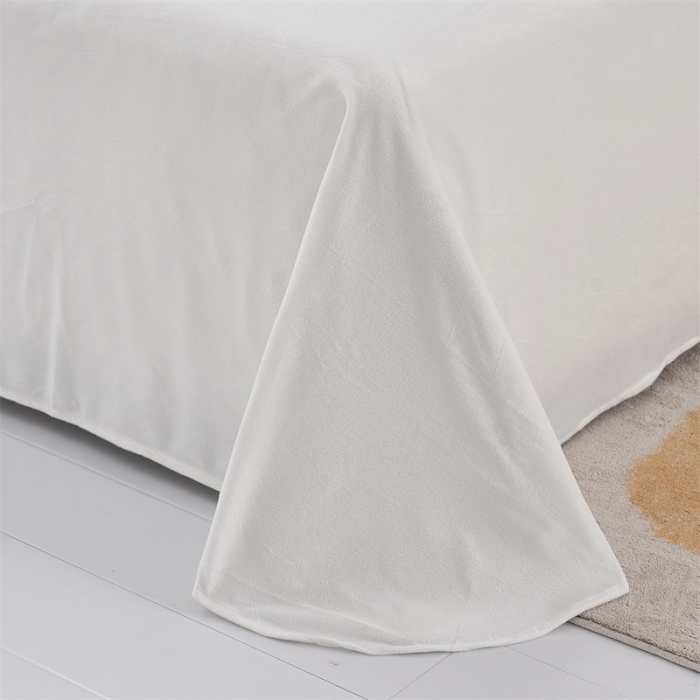 91家纺网 家纺一手货源 找家纺 品尚嘉家纺2025新款纯色水貂绒四件套长毛绒保暖套件 白色