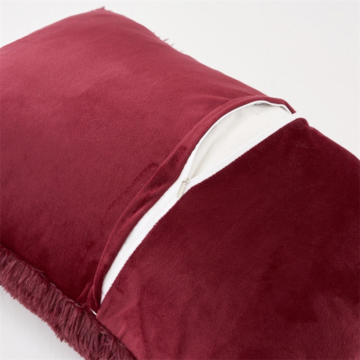 91家纺网 家纺一手货源 找家纺 品尚嘉家纺2025新款纯色水貂绒四件套长毛绒保暖套件 酒红