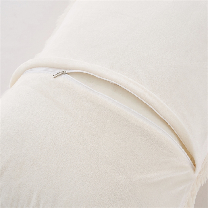 91家纺网 家纺一手货源 找家纺 品尚嘉家纺2025新款纯色水貂绒四件套长毛绒保暖套件 奶白