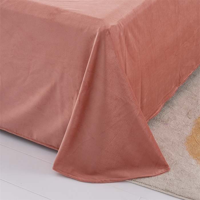 91家纺网 家纺一手货源 找家纺 品尚嘉家纺2025新款纯色水貂绒四件套长毛绒保暖套件 皮粉