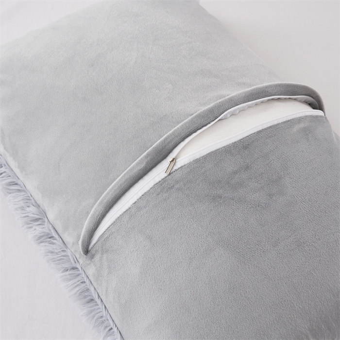 91家纺网 家纺一手货源 找家纺 品尚嘉家纺2023新款纯色水貂绒四件套长毛绒保暖套件 浅灰