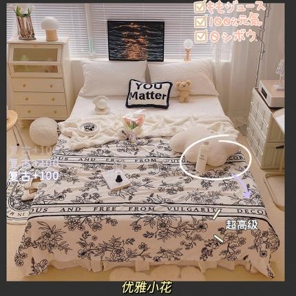 91家纺网 家纺一手货源 找家纺 顾里 2021新款ins网红少女心暖肤羊羔绒毯实拍图优雅小花