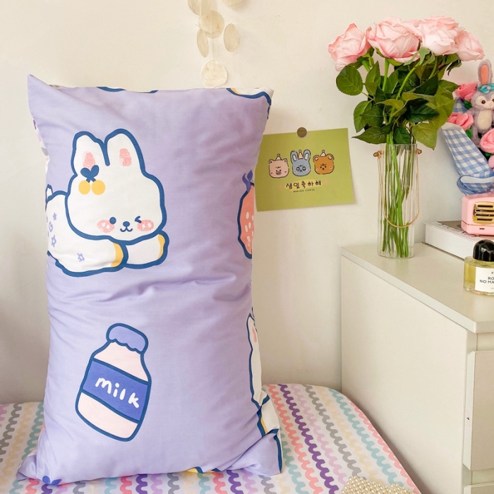 91家纺网 家纺一手货源 找家纺 顾里40支13372奶油系精梳全棉四季款四件套 快乐兔子