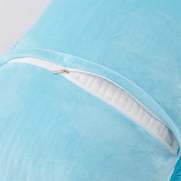 91家纺网 家纺一手货源 找家纺 品尚嘉家纺2025新款纯色水貂绒四件套长毛绒保暖套件 天蓝