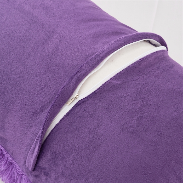 91家纺网 家纺一手货源 找家纺 品尚嘉家纺2025新款纯色水貂绒四件套长毛绒保暖套件 紫色