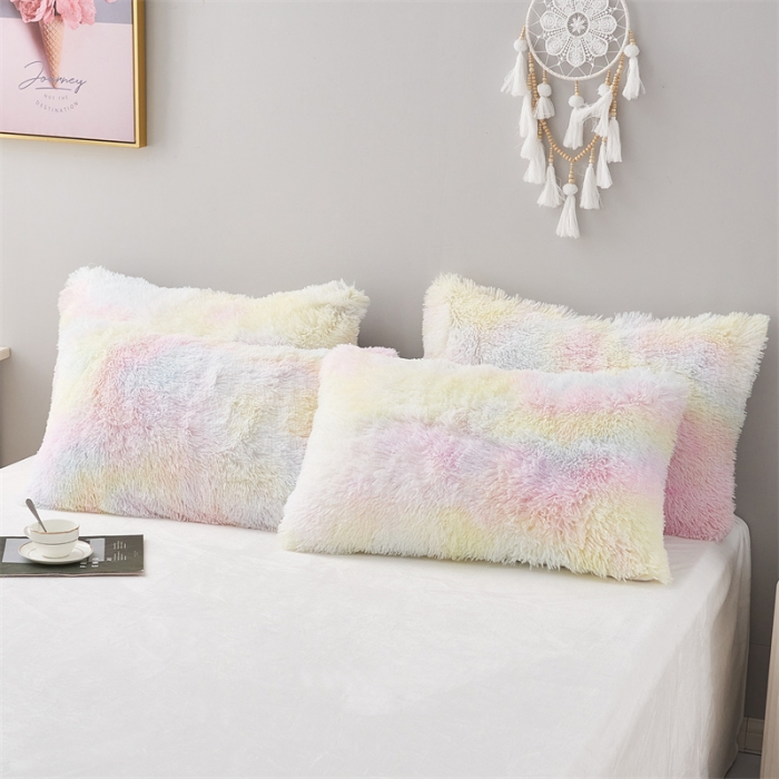 91家纺网 家纺一手货源 找家纺 品尚嘉家纺2025新款扎染水貂绒四件套长毛绒保暖套件 冰激凌