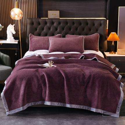 91家纺网 家纺一手货源 找家纺 （总）八十八家纺 2021新款双面牛奶绒多功能盖毯米粒格