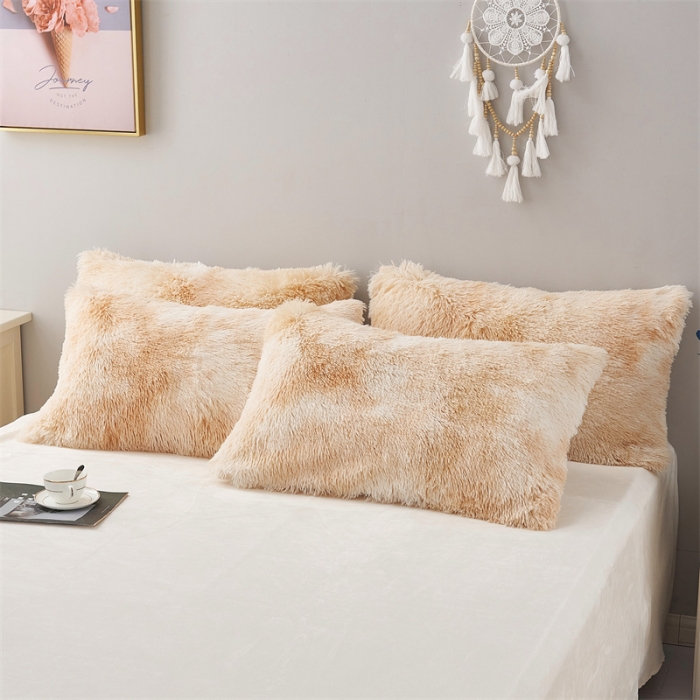 91家纺网 家纺一手货源 找家纺 品尚嘉家纺2025新款扎染水貂绒四件套长毛绒保暖套件 奶茶米