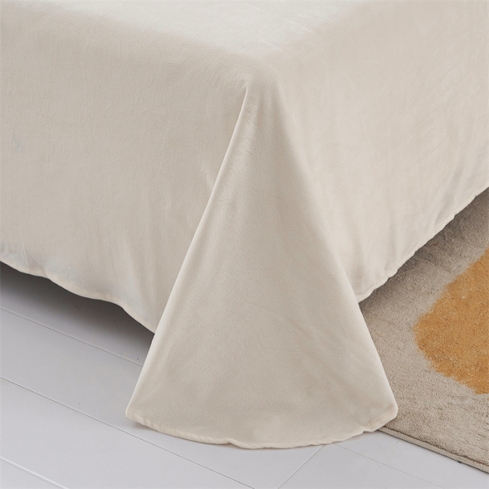 91家纺网 家纺一手货源 找家纺 品尚嘉家纺2025新款扎染水貂绒四件套长毛绒保暖套件 奶茶米