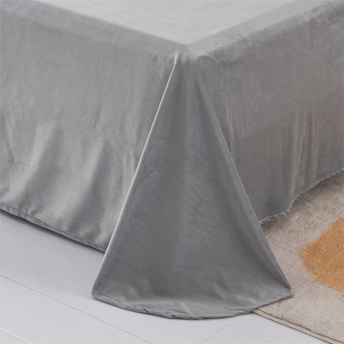 91家纺网 家纺一手货源 找家纺 品尚嘉家纺2025新款扎染水貂绒四件套长毛绒保暖套件 绅士灰