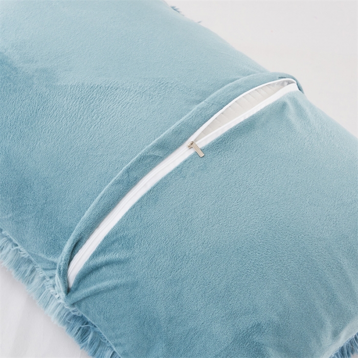 91家纺网 家纺一手货源 找家纺 品尚嘉家纺2025新款扎染水貂绒四件套长毛绒保暖套件 雾霾蓝