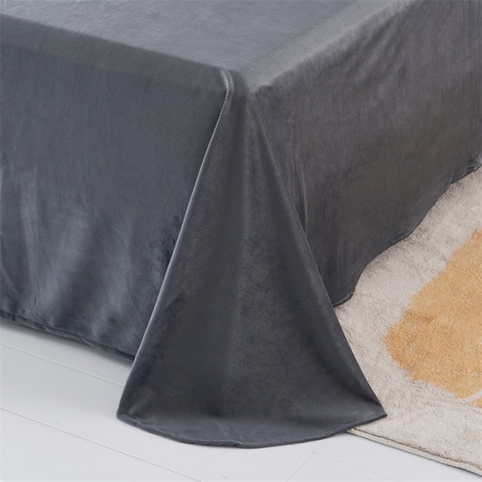 91家纺网 家纺一手货源 找家纺 品尚嘉家纺2025新款扎染水貂绒四件套长毛绒保暖套件 烟熏灰