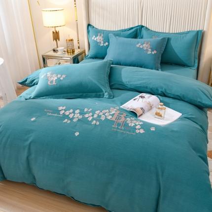 91家纺网 家纺一手货源 找家纺 （总）百花王 2022新款全棉绣花刺绣四件套